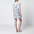 Ivory mini dress with blue floral print