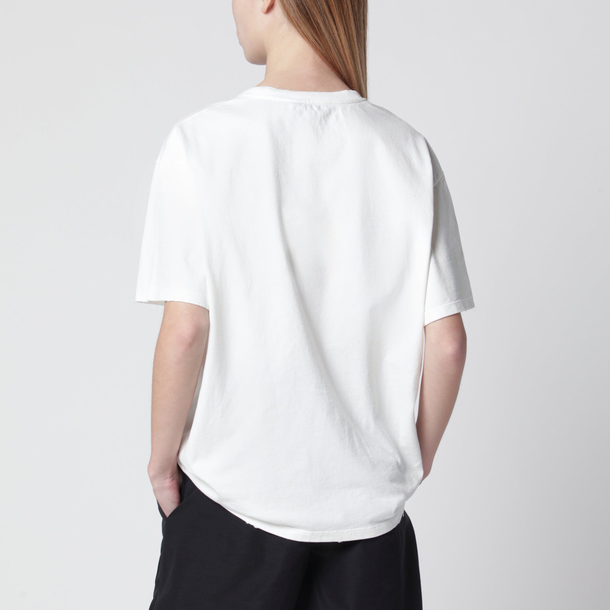White garment-dyed jersey T-shirt
