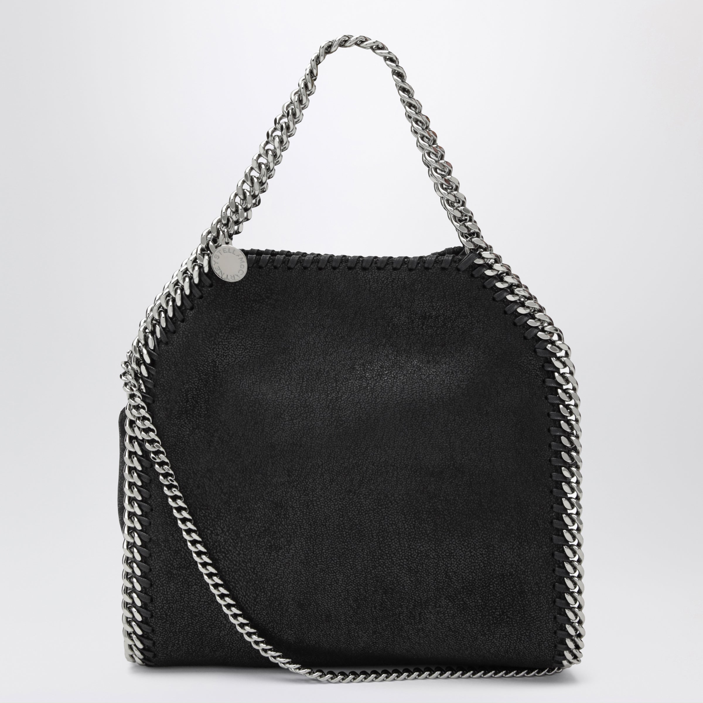 Stella McCartney Falabella Mini Tote bag in black/silver | TheDoubleF