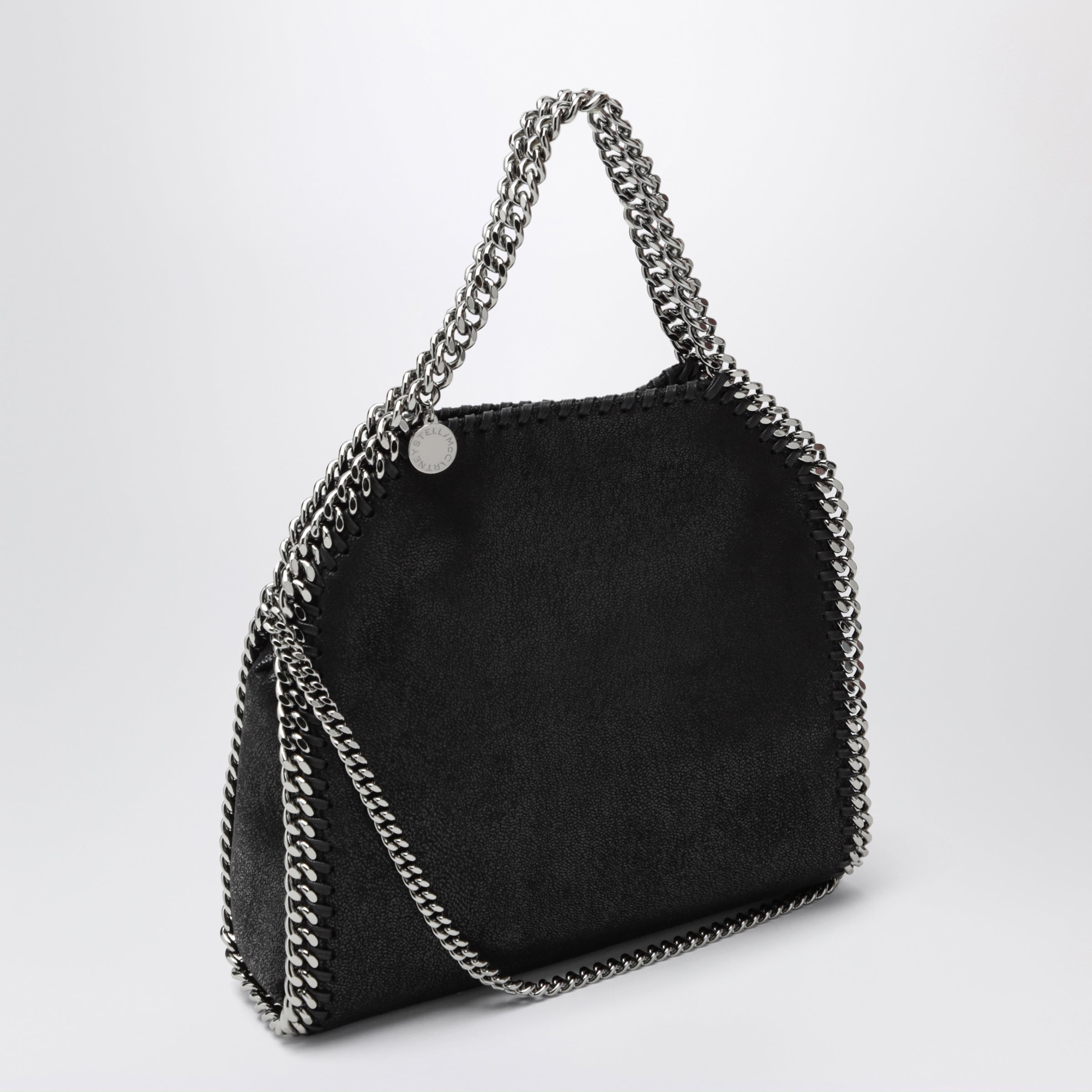 Stella McCartney Falabella Mini Tote bag in black/silver | TheDoubleF