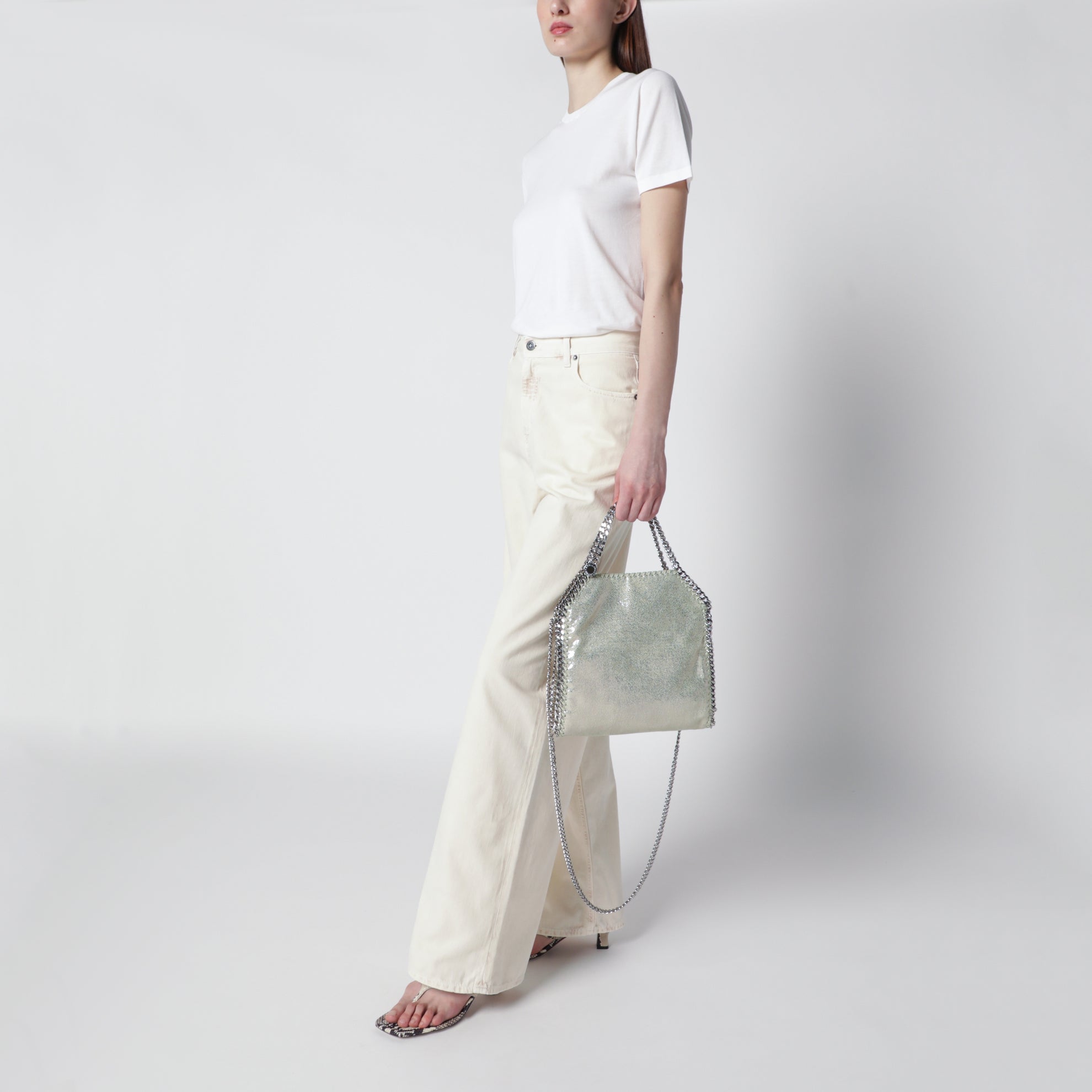 Borsa Tote mini Falabella verde lime chiaro