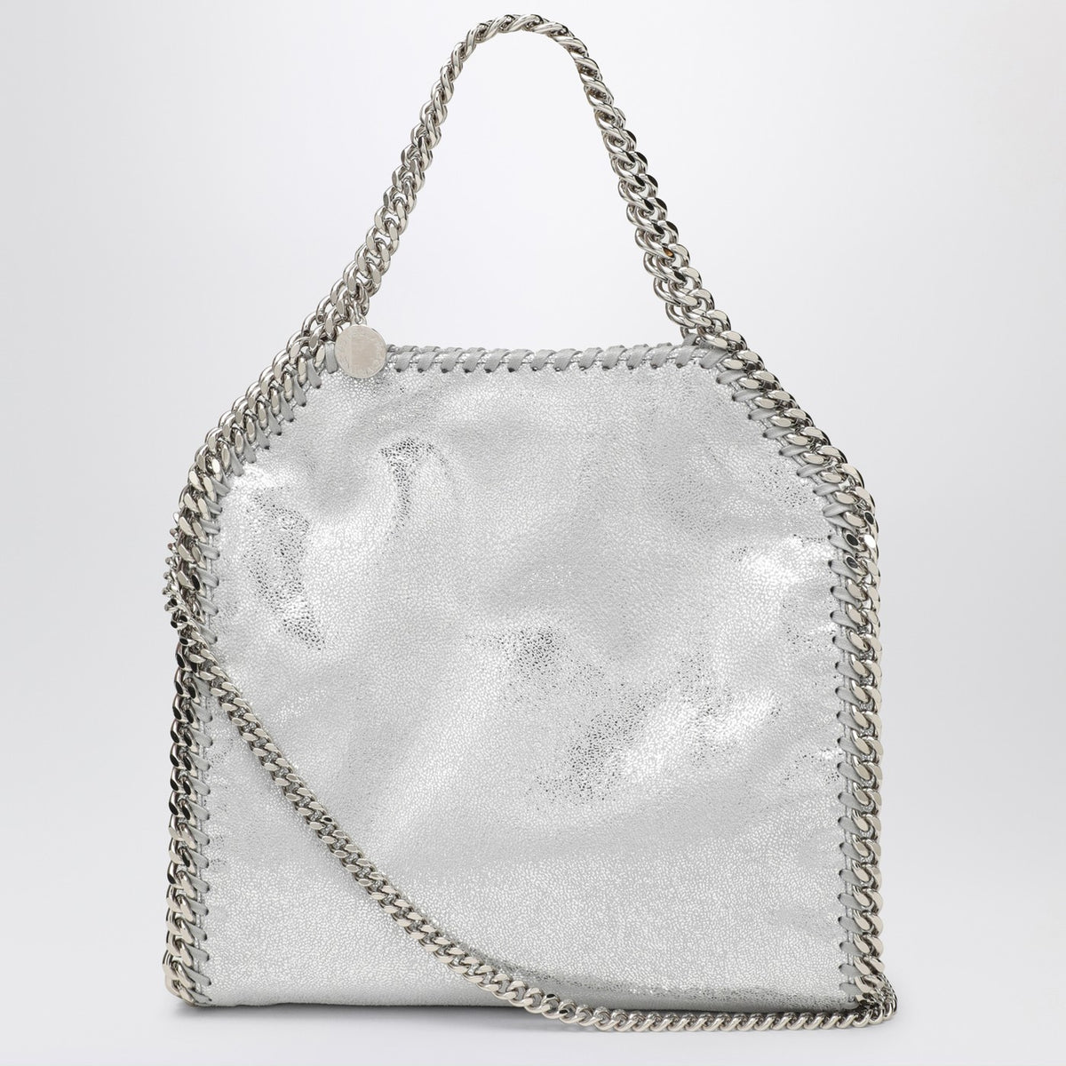 Stella McCartney Silver Falabella mini tote bag | TheDoubleF