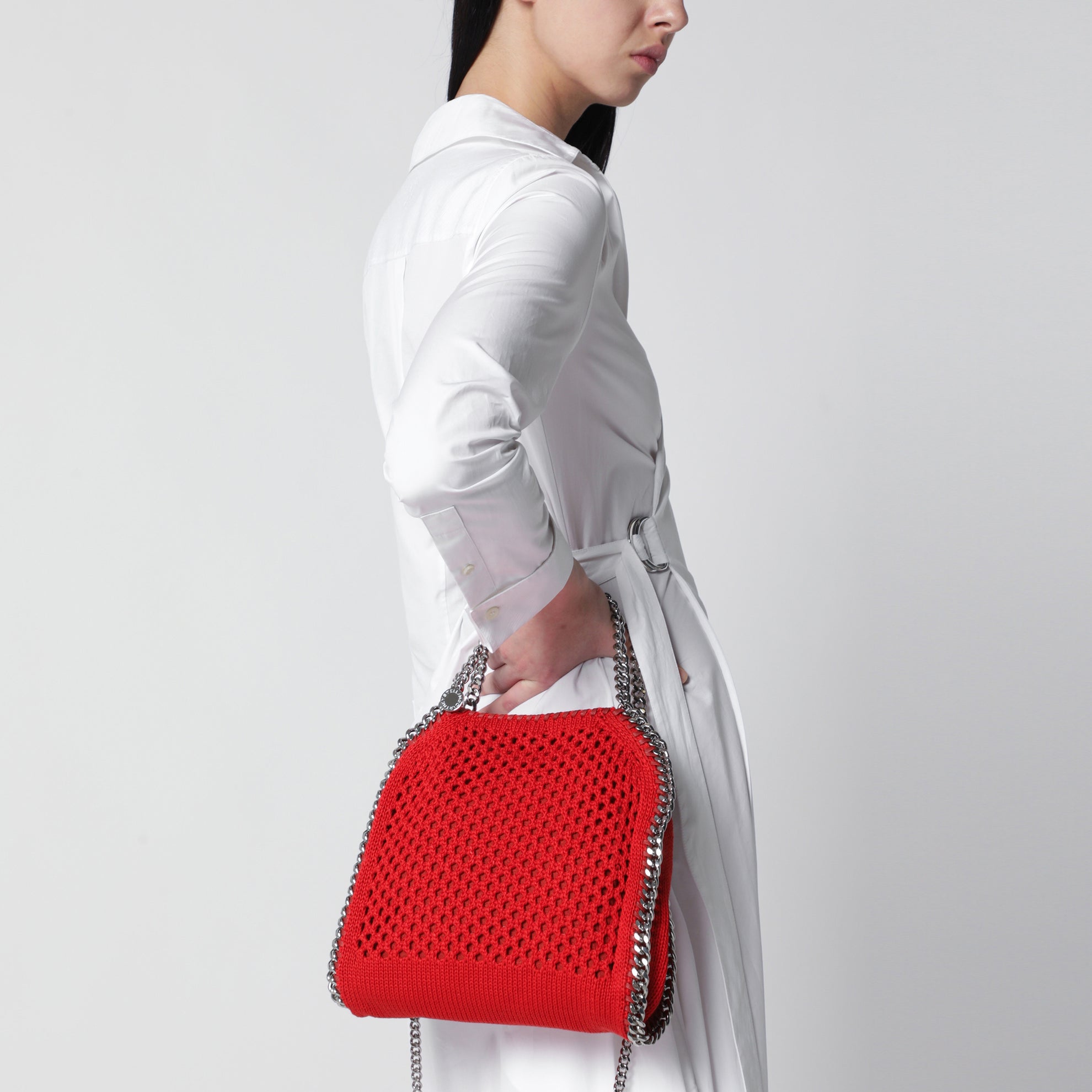 Sac cabas Falabella Mini rouge en maille