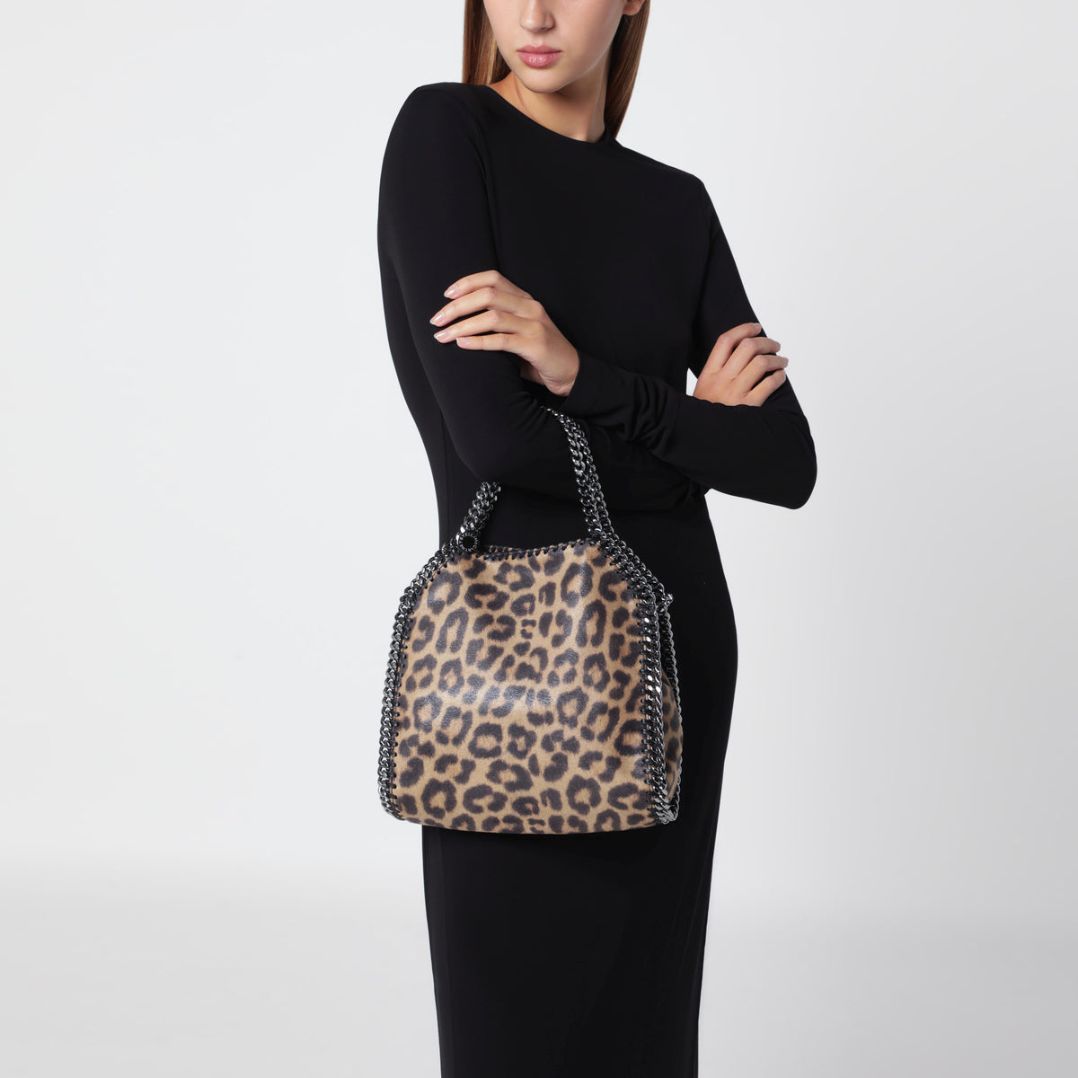 Borsa mini Falabella motivo leopardato