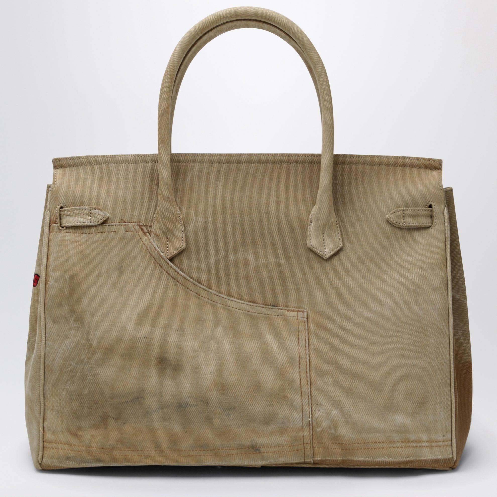 Beige bag in recycled vintage Carhartt fabric