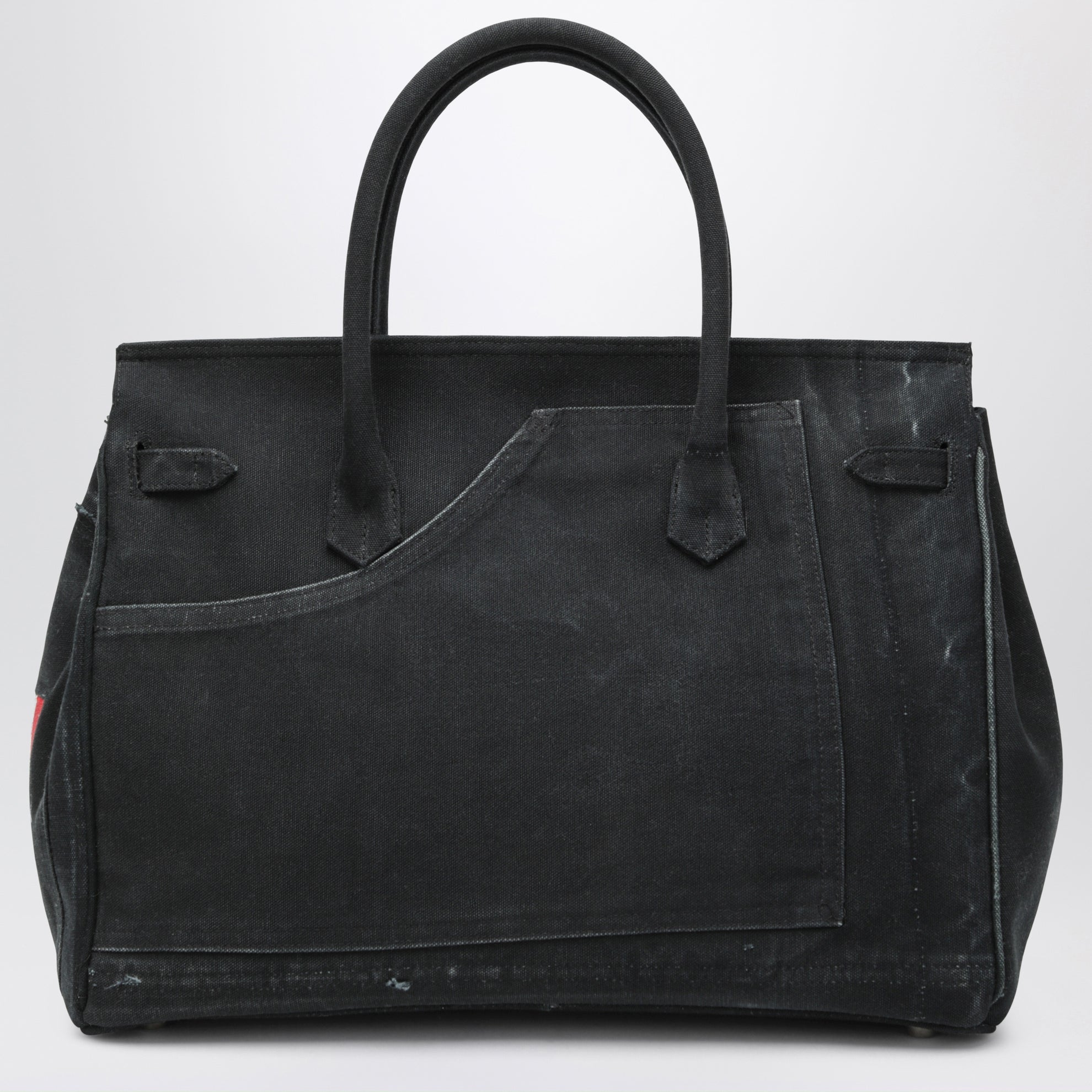 Black bag in recycled vintage Carhartt fabric