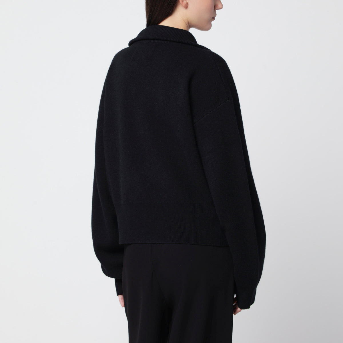 Black Xtra Cute zip-up cardigan in cashmere