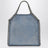 Micro Falabella Tote Bag in Metallic-Denim