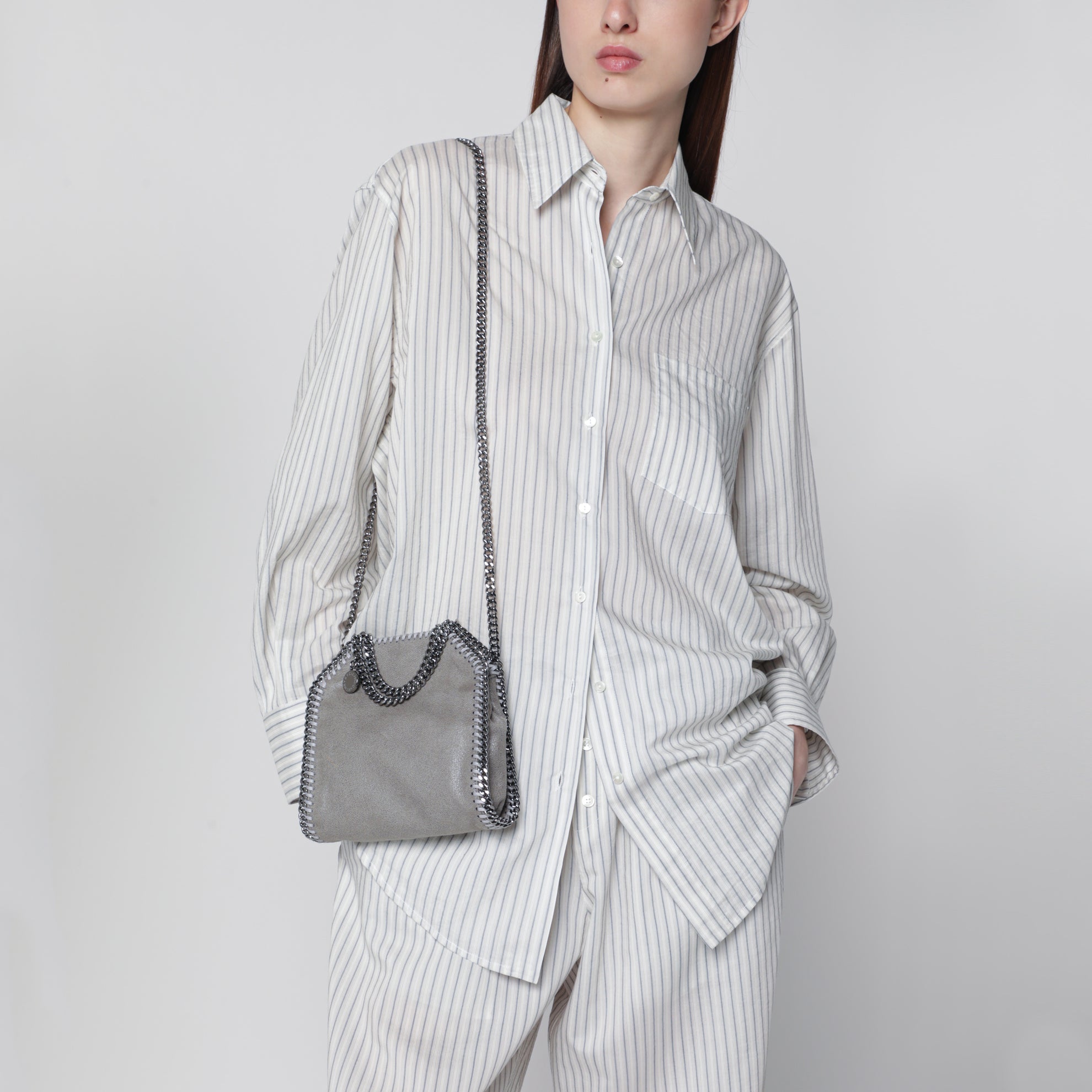 Borsa Tote micro Falabella grigia chiara