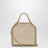 Pyritfarbene Micro Falabella Tote Bag mit Metallic-Finish