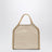 Pyritfarbene Micro Falabella Tote Bag mit Metallic-Finish
