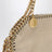 Pyritfarbene Micro Falabella Tote Bag mit Metallic-Finish