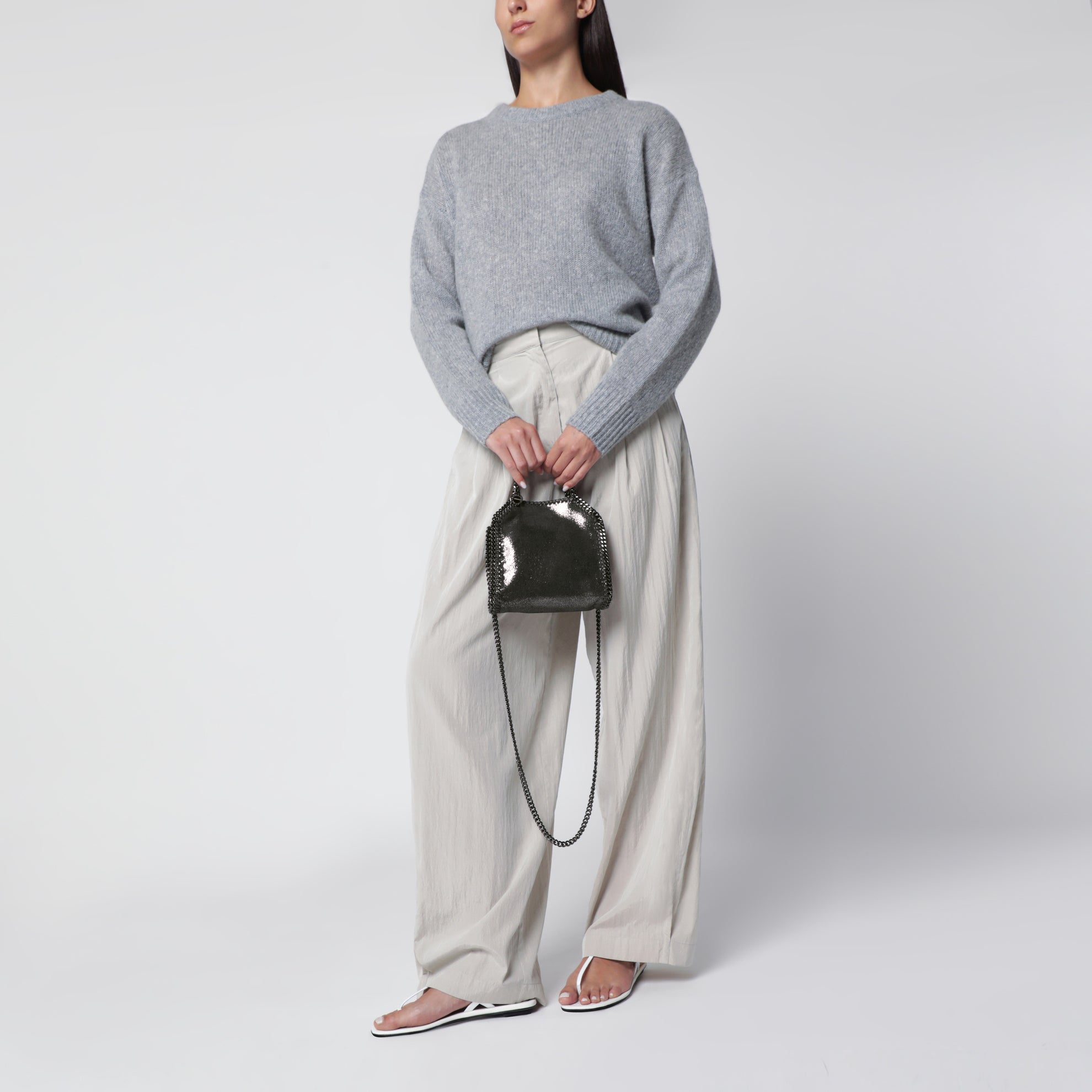 Micro Falabella Tote Bag in Dunkelmarineblau
