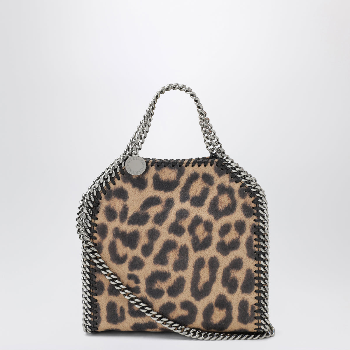 Micro sac tote Falabella à motif léopard