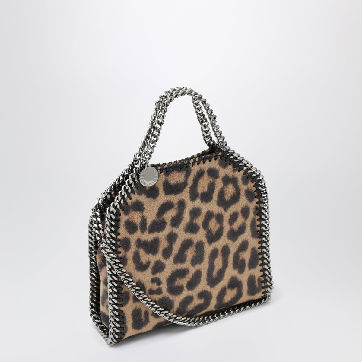 Micro sac tote Falabella à motif léopard