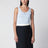 Ribbed cotton top with triangle logo in sky blue