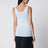 Ribbed cotton top with triangle logo in sky blue
