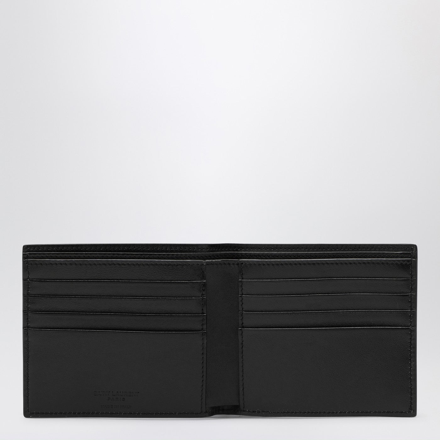 Black leather bi-fold wallet