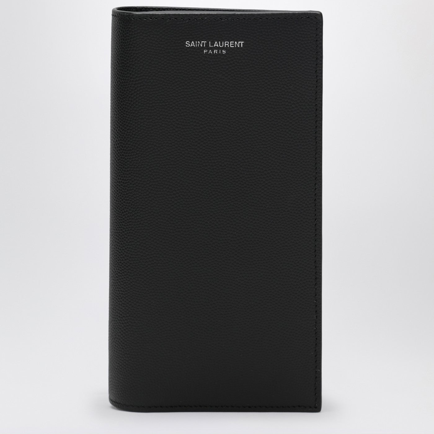 Black Continental wallet in pebbled leather