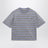 Violet vintage-effect striped T-shirt