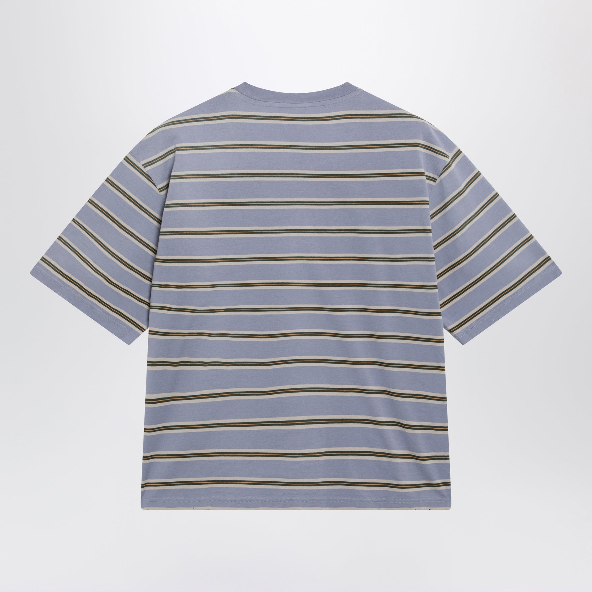Violet vintage-effect striped T-shirt