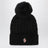 Bonnet noir en laine avec pompon