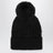 Bonnet noir en laine avec pompon