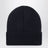 Navy blue ribbed wool beanie