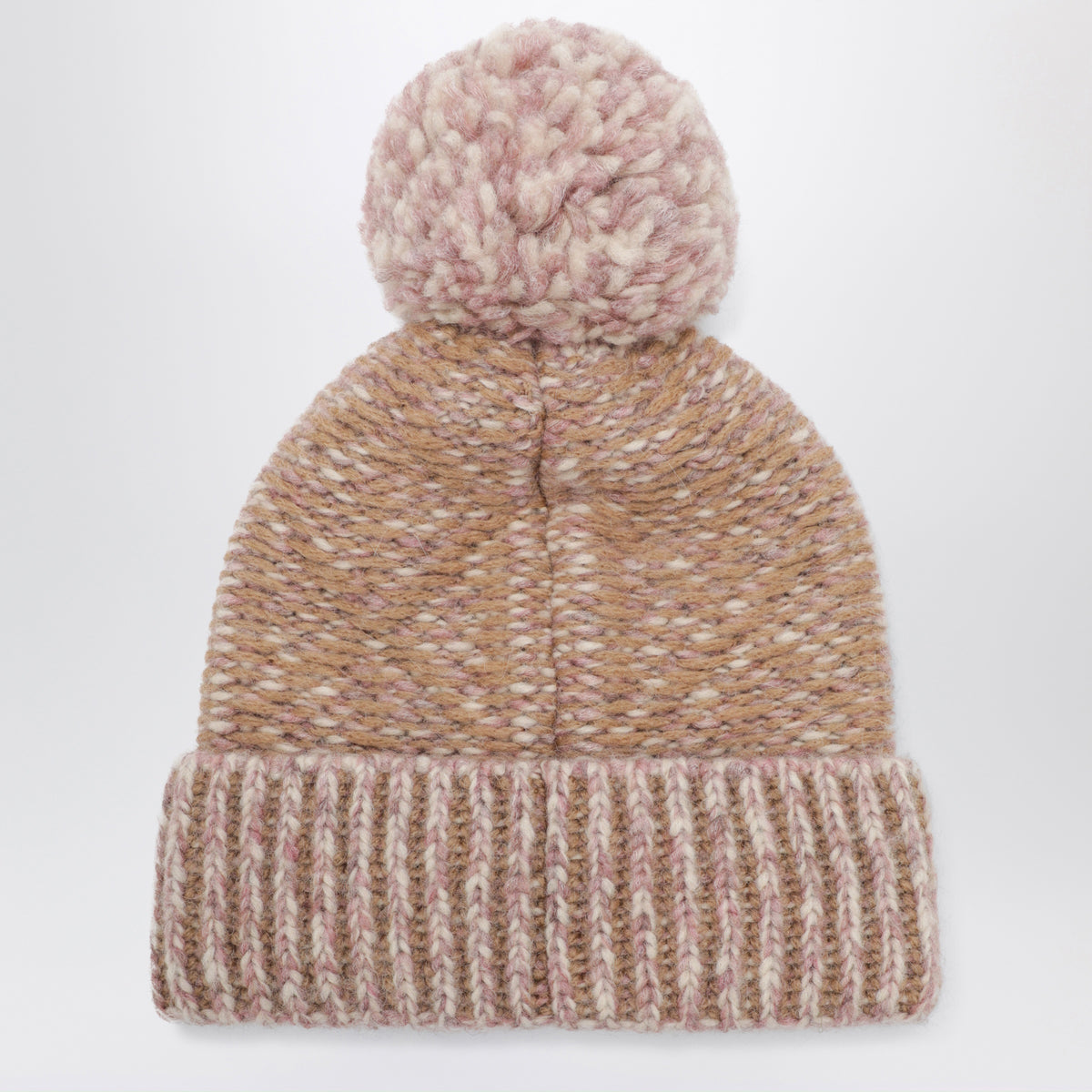 Rosa Mütze mit Argyle-Muster aus Woll-Alpaka-Mischung