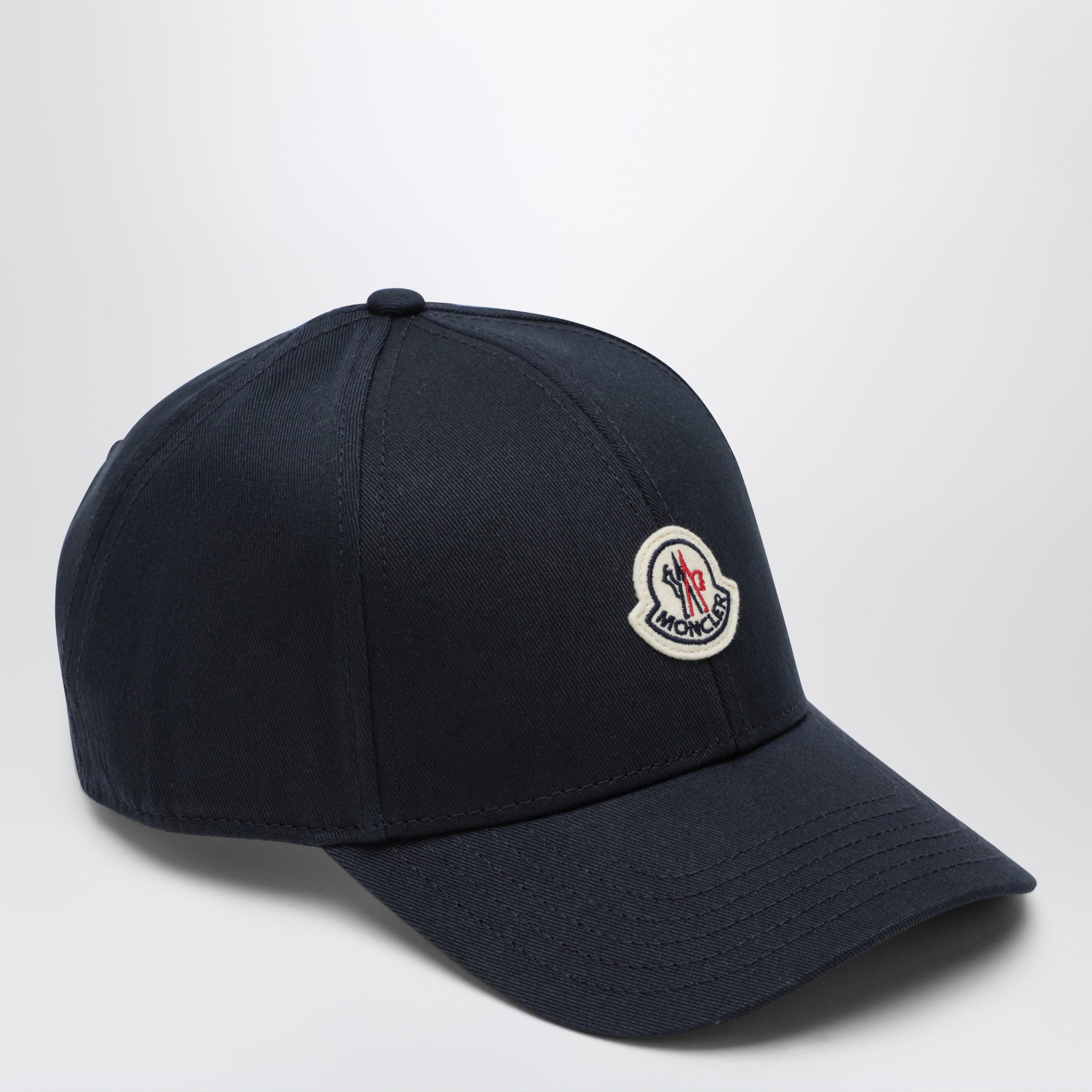 Cappello da baseball con patch in cotone blu