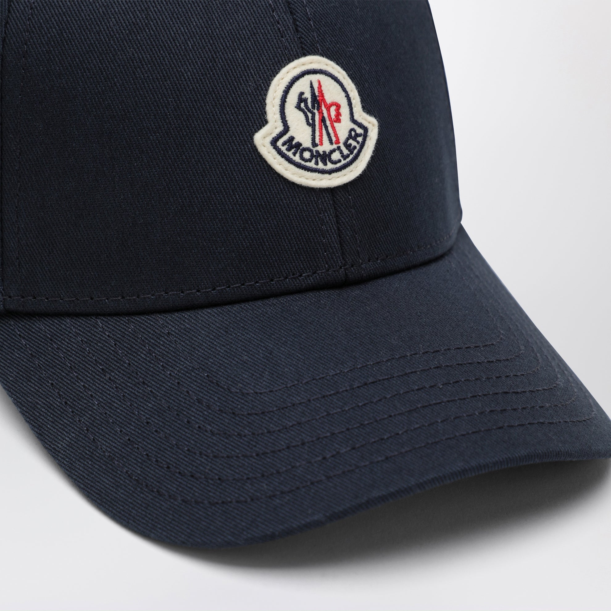 Cappello da baseball con patch in cotone blu