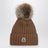 Beige Wollmütze mit Bommel
