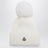 White wool beanie with pom-pom
