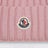 Bonnet rose en laine avec pompon