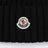 Bonnet noir en laine avec pompon