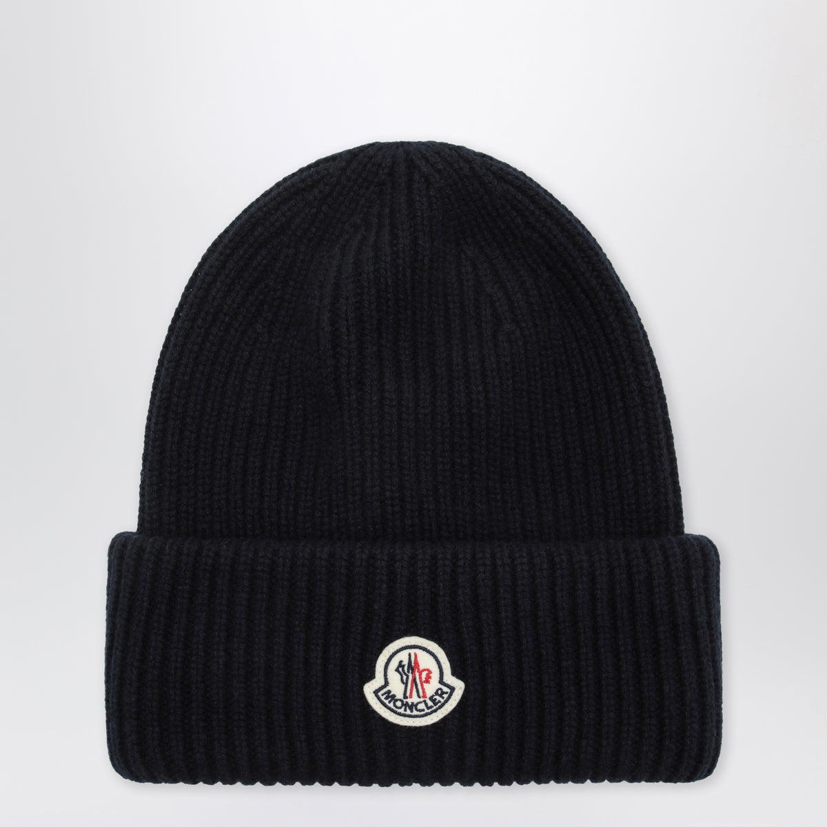 Blue wool and cashmere beanie