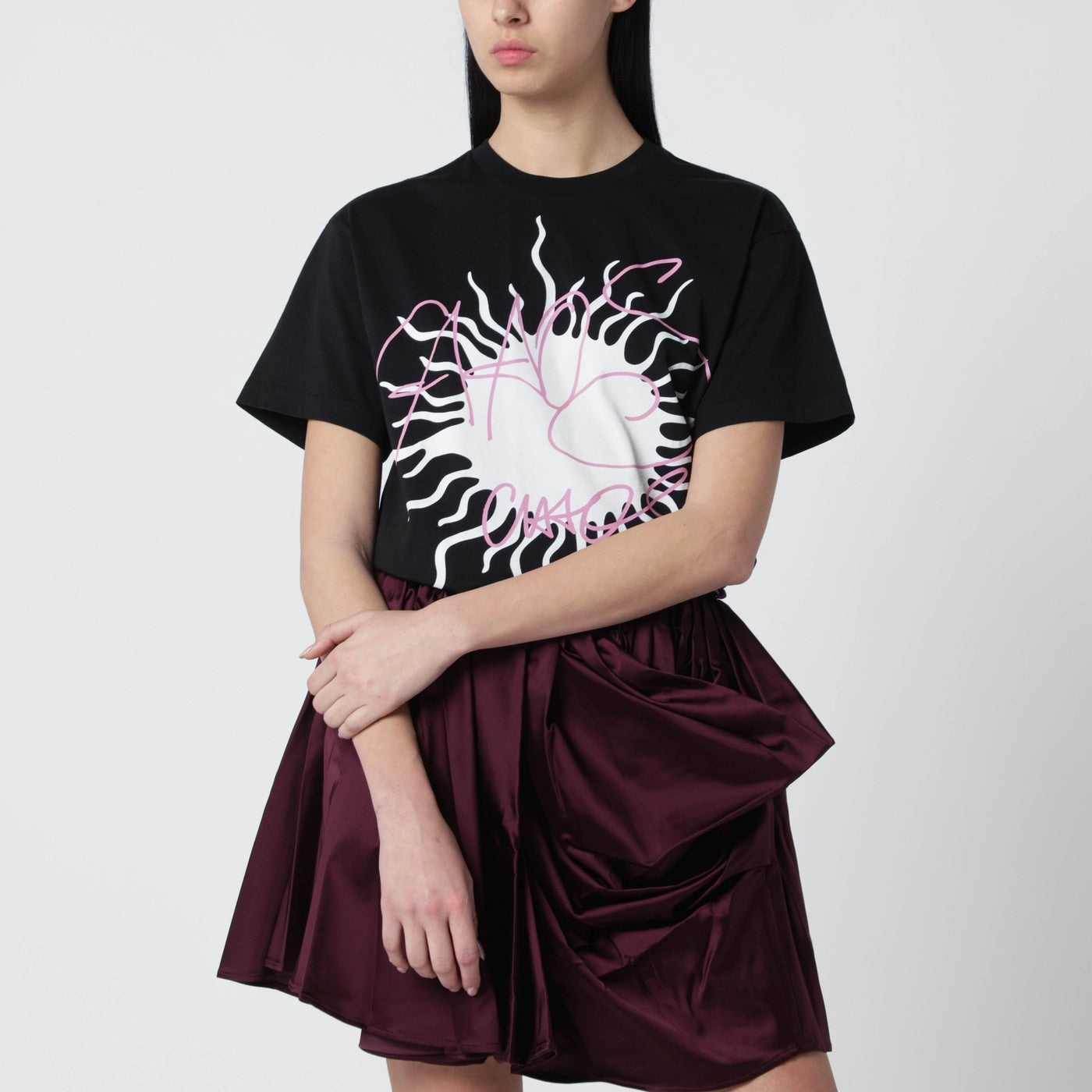 Black T-shirt with logo print