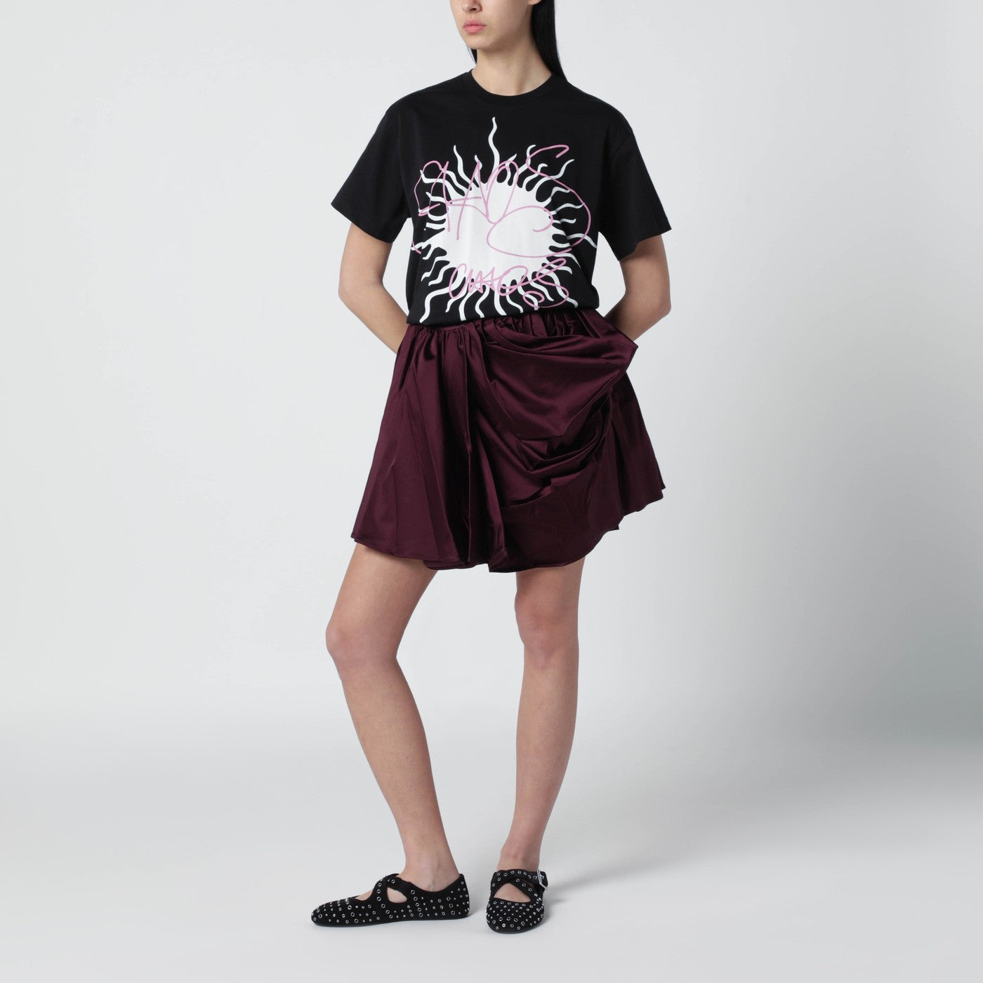 Black T-shirt with logo print