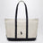 Tote-Bag mit Big Pony-Logo aus Baumwolle in Creme und Navy