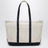 Borsa tote Big Pony in cotone crema e navy