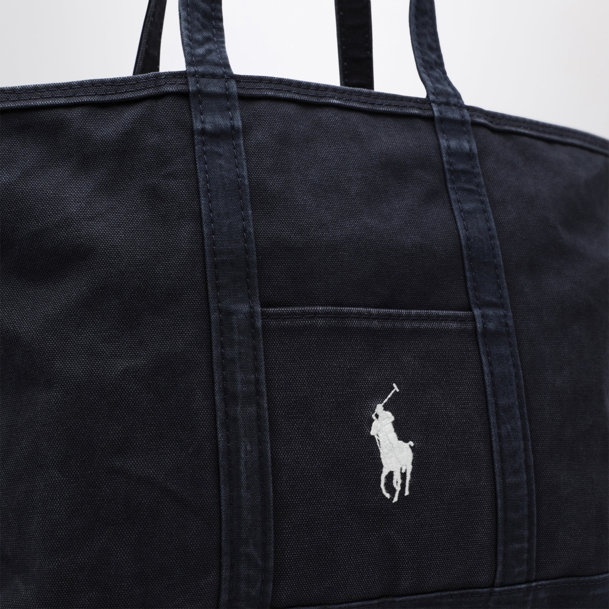 Borsa tote Big Pony in cotone blu navy
