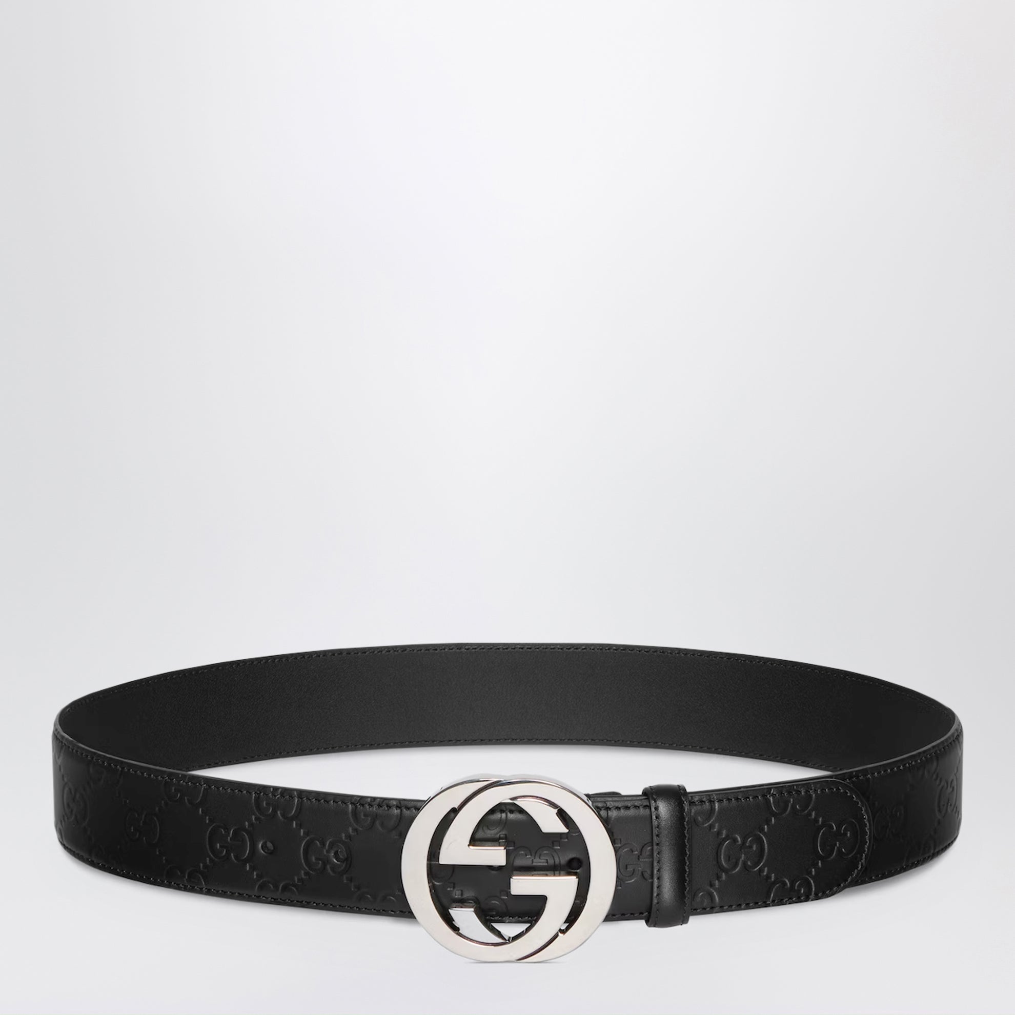 Ceinture avec boucle Interlocking GG noire