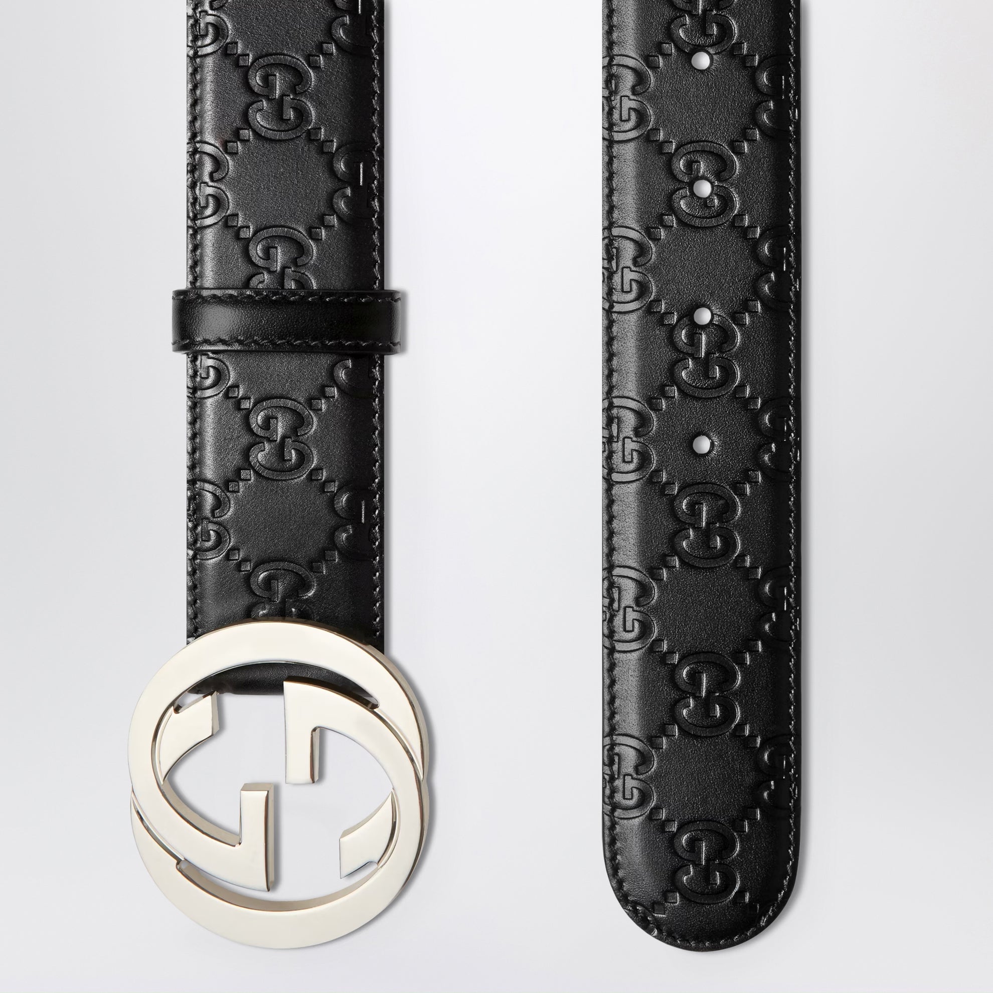 Ceinture avec boucle Interlocking GG noire