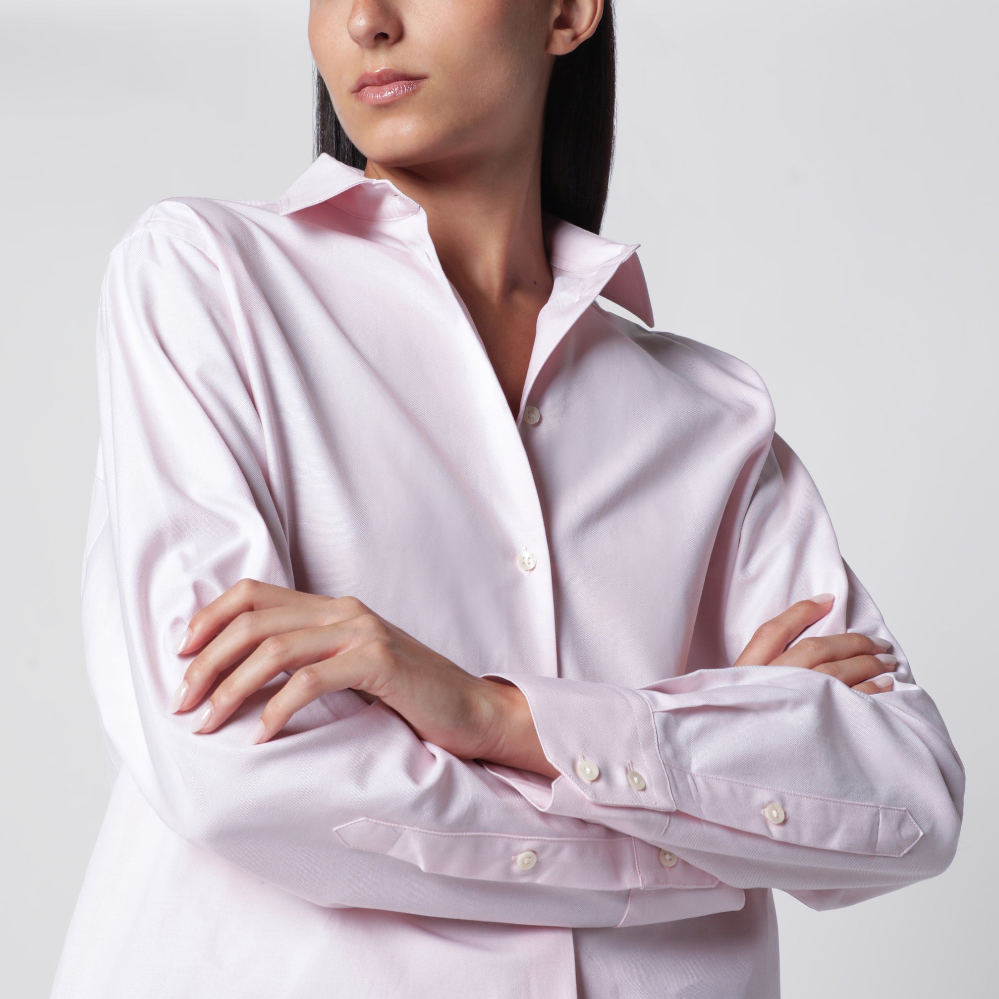 Rosa Button-Down-Hemd aus Baumwolle