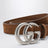 Cintura nocciola in suede con fibbia GG Marmont