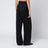 Black satin trousers
