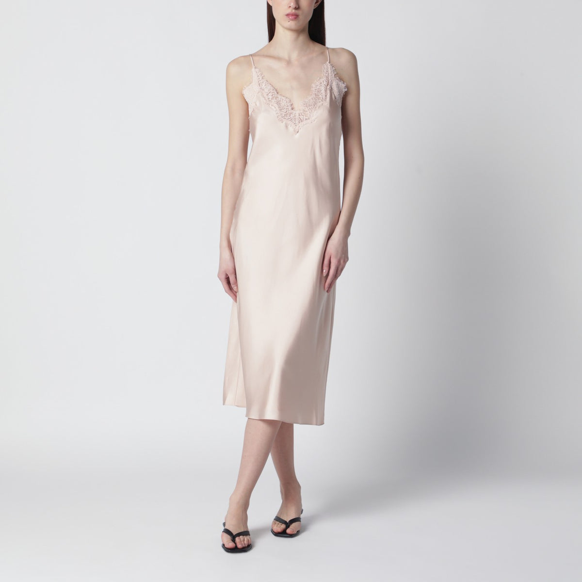rohe silk dress Silk Scoop-Neck Dress in Red | Rhe