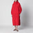 Red oversize coat in silk-blend fabric