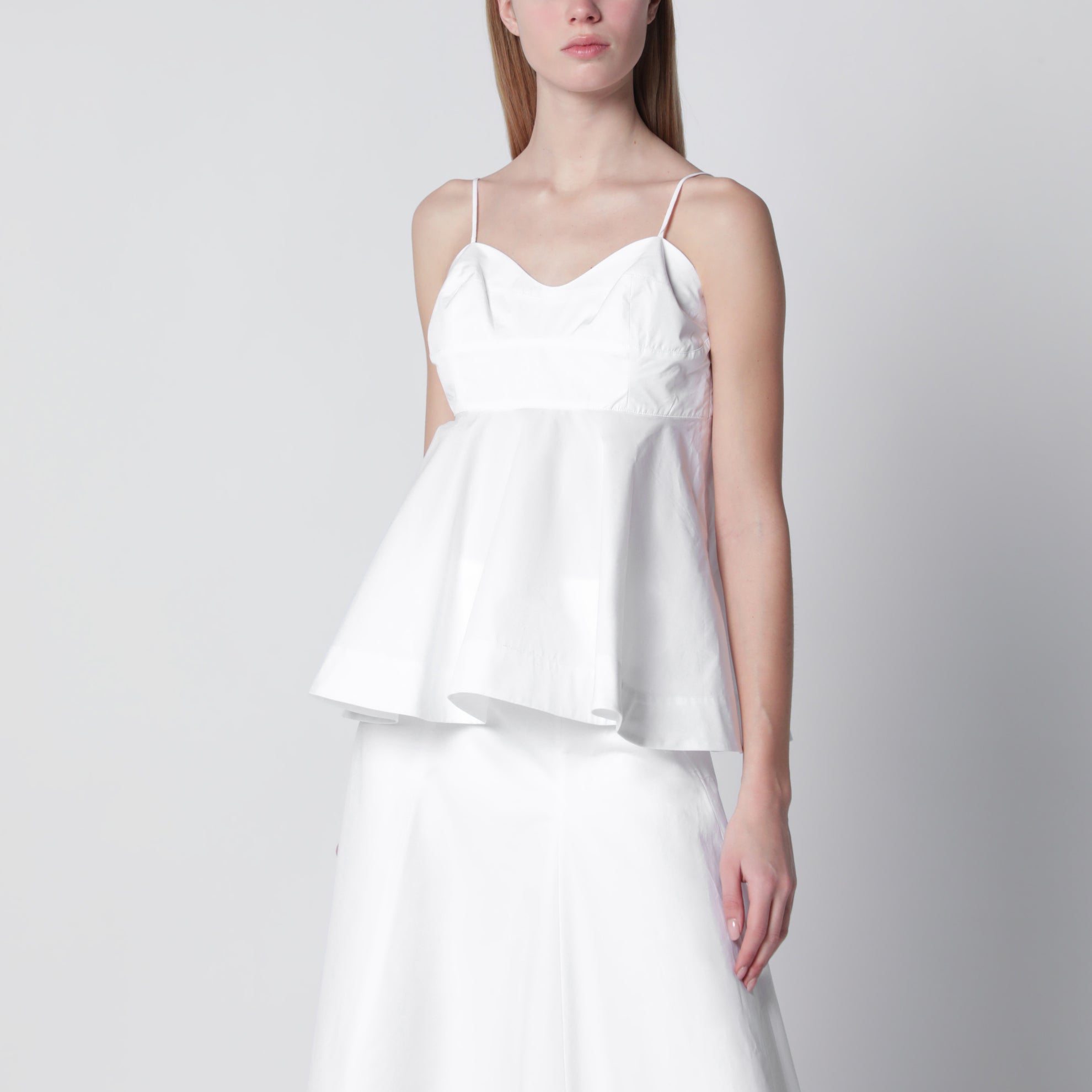Peplum-Bustier in Optisch Weiß