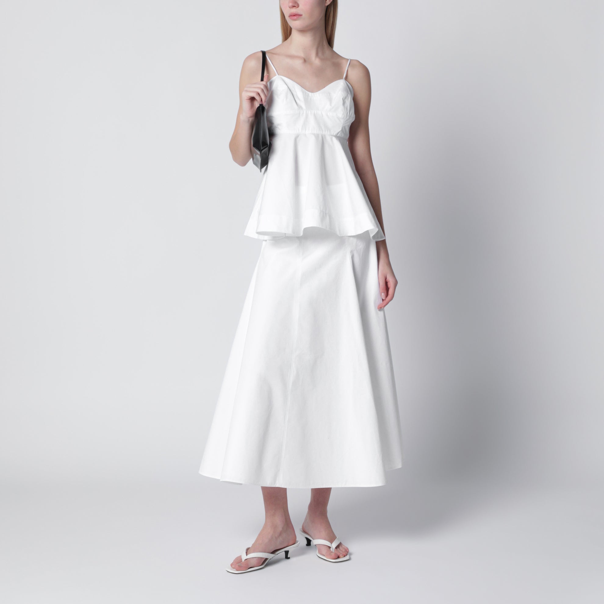 Peplum-Bustier in Optisch Weiß